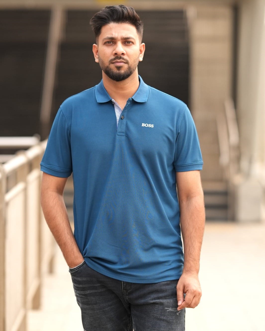 Solid color polo