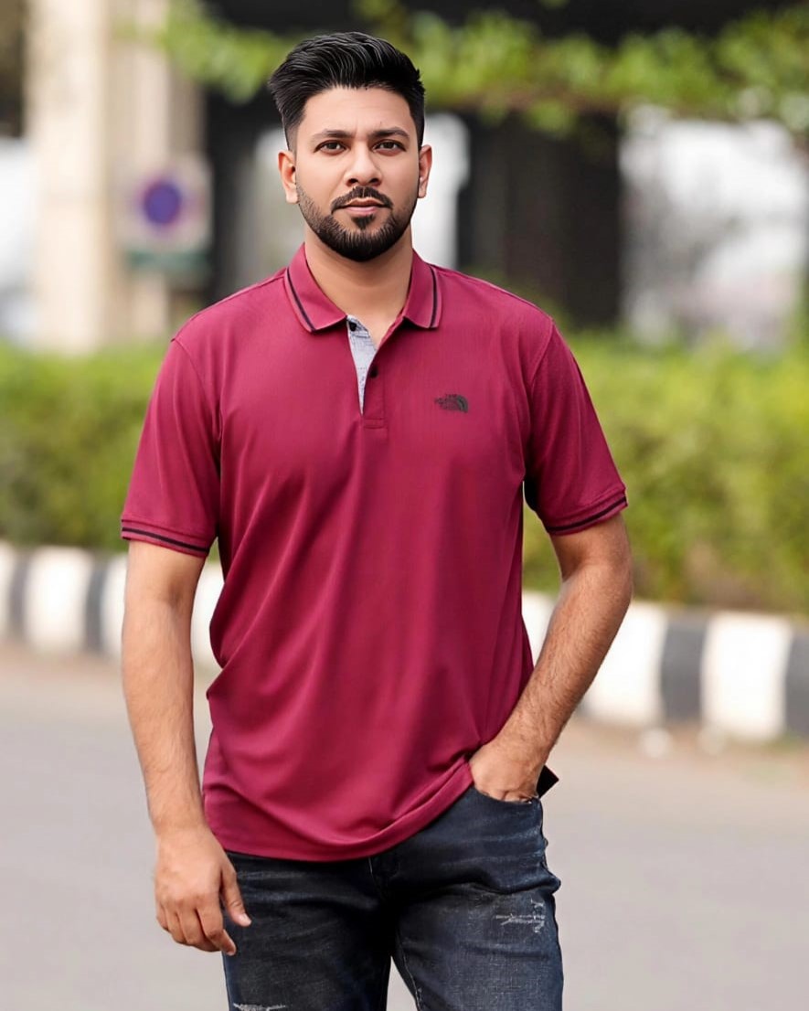 Solid color polo