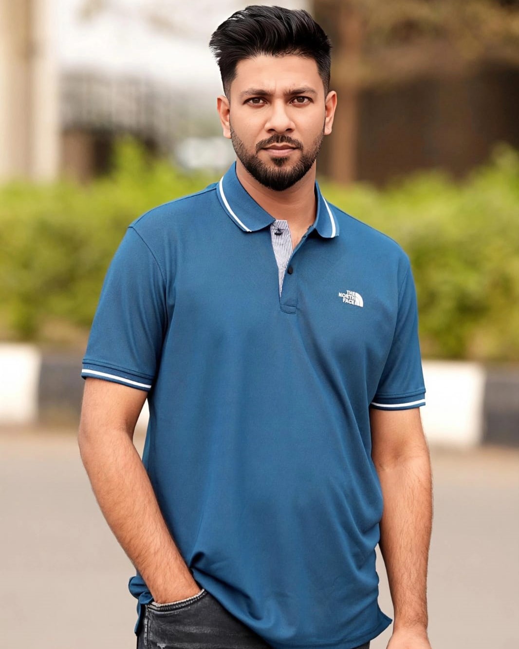 Solid color polo